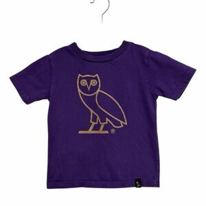OVO October’s Very Own Drake Line Purple Toddler Owl Logo Tee